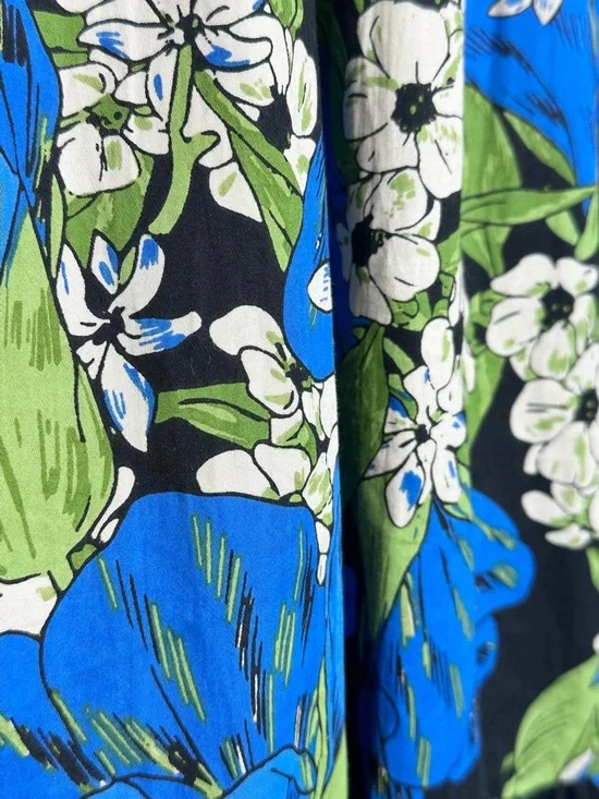 Elizabeth James The Label Surrey Blue Green Midi Skirt in Night Bloom - Picture 9 of 13